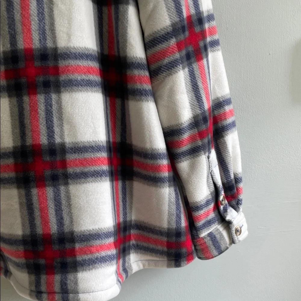 SAGE Collective Shacket Womens XXL Multi Red Plaid Sherpa Lined Button Front